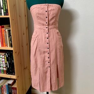 BDG Strapless button through Midi Dress Aerith 8